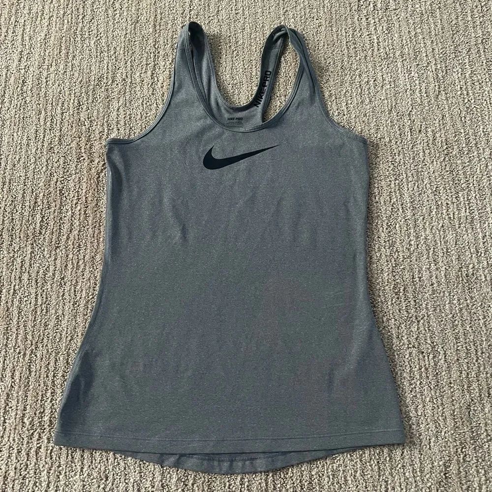 Nike Grey Logo Dri-fit Workout Tank Top